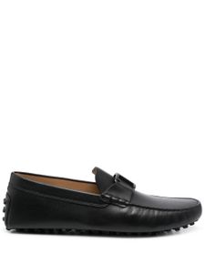 Tod's mocassins en cuir à bout en amande - Noir