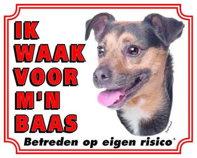 Jack Russell Terrier Waakbord - Ik waak voor mijn Baas Jack Russell Terrier Waakbord - Ik waak voor mijn Baas
