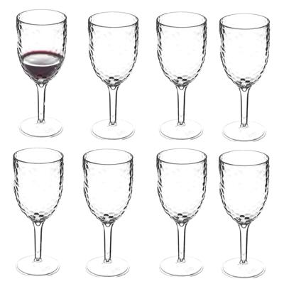 Wijnglazen van onbreekbaar kunststof - 8x - 345 ml - transparant - Outdoor gebruik