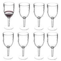 Wijnglazen van onbreekbaar kunststof - 8x - 345 ml - transparant - Outdoor gebruik