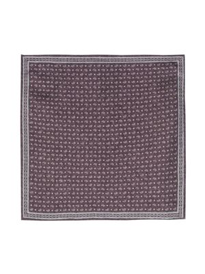 Brunello Cucinelli carré de poche réversible à pois - Violet