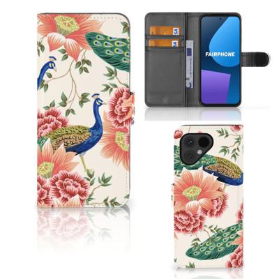 Telefoonhoesje | Met pasjeshouder | voor Fairphone 5 Pink Peacock