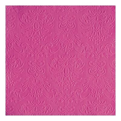 Servetten - 15x st - roze - barok - 33 x 33 cm - 3-laags - papier - lunchservetten