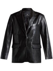 ANINE BING blazer en cuir Lou à simple boutonnage - Noir