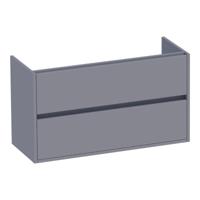 Brauer Adore - Onderkast Ondiep - 100 cm - met 2 Softclose Lades Greeploos en 1 Sifon Uitsparing - Mat Grijs