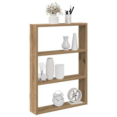 Wandschap 43x9x60 cm bewerkt hout artisanaal eikenkleurig