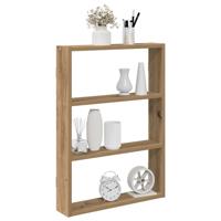 Wandschap 43x9x60 cm bewerkt hout artisanaal eikenkleurig