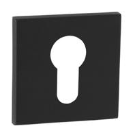 Paar vierkante PC rozetten ZN 52x52x5mm zwart