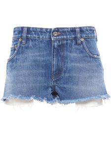 Miu Miu short court en jean à taille basse - Bleu