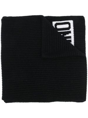 Moschino écharpe à logo imprimé - Noir