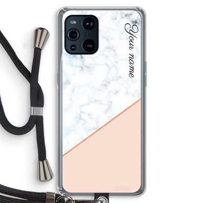 Marmer in stijl: Oppo Find X3 Transparant Hoesje met koord