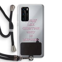 Christian Grey: Huawei P40 Transparant Hoesje met koord