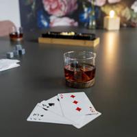 Aretica Whiskey glas met houten onderzetter - Bruin - set van 2 - thumbnail