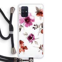 Geschilderde bloemen: Samsung Galaxy A71 Transparant Hoesje met koord