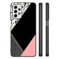 Samsung Galaxy A23 Backcover Zwart Roze Vormen