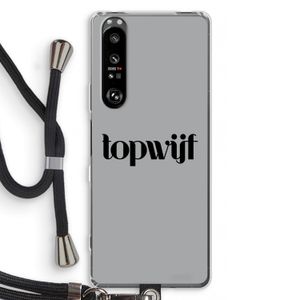 Topwijf Grijs Zwart: Sony Xperia 1 III Transparant Hoesje met koord