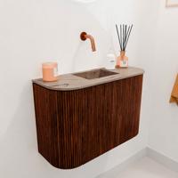 Toiletmeubel Mondiaz Joya Dlux | 63.2 cm | Meubelkleur Ruby | Faye wastafel Arena Wasbak Midden | Zonder kraangat(en) Toiletmeubel Mondiaz Joya Dlux | 63.2 cm | Meubelkleur Ruby | Faye wastafel Arena Wasbak Midden | Zonder kraangat(en)