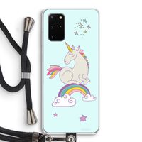 Regenboog eenhoorn: Samsung Galaxy S20 Plus Transparant Hoesje met koord
