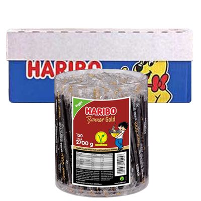 Haribo - Bonner Gold Drop Sticks - 6x 150 stuks