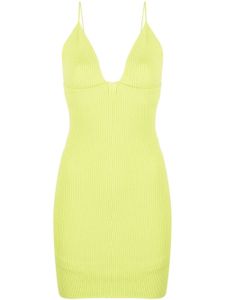 DSQUARED2 robe en maille à col v - 173 - CYBER YELLOW