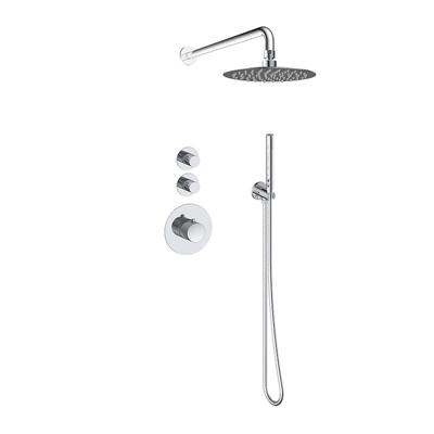 Doucheset Inbouw Deluxe Sanilux Giles Met Box Thermostaat Douchekop 25 cm Rond Geribbelde Knop Chroom Sanilux