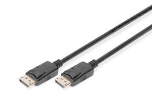Digitus DB-340100-030-S DisplayPort-kabel DisplayPort Aansluitkabel DisplayPort-stekker, DisplayPort-stekker 3.00 m Zwart Vergulde steekcontacten, Folie