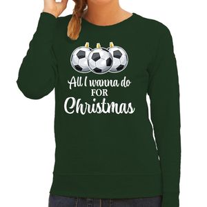 Foute voetbal Kersttrui / sweater Kerst groen voor dames