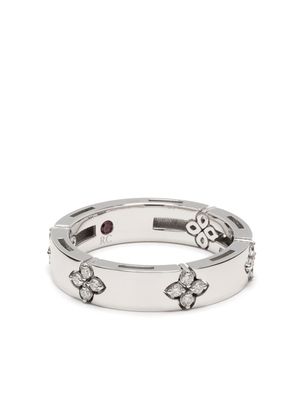 Roberto Coin bague Love in Verona en or blanc 18ct pavée de diamants - Argent