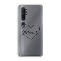 Forever heart black: Xiaomi Mi Note 10 Pro Transparant Hoesje
