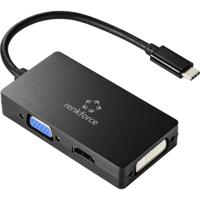 Renkforce RF-4633066 USB-C / HDMI / DVI / VGA Adapter [1x USB-C stekker - 1x VGA-bus, HDMI-bus, DVI-bus 24+5-polig] Zwart - thumbnail