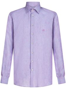 ETRO chemise en lin à broderies Pegaso - Violet