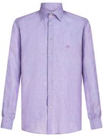 ETRO chemise en lin à broderies Pegaso - Violet - thumbnail