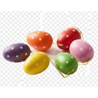 Paaseieren - 6x stuks - multicolor - met stippen - paasversiering - paasdecoratie - pasen