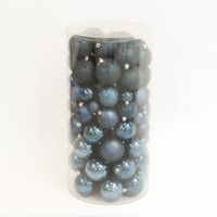 Kerstballen mix 100 onbreekbare ballen nachtblauw - Decoris