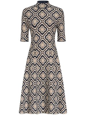 ETRO robe mi-longue à motif géométrique - Bleu