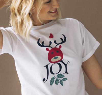 T-shirt Kerstmis Vreugde en rendieren