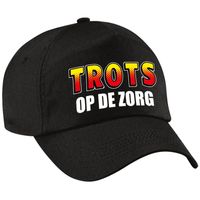 Trots op de zorg pet zwart voor volwassenen