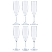 Juypal Champagneglas - 6x - transparant - kunststof - 150 ml - herbruikbaar - Champagneglazen