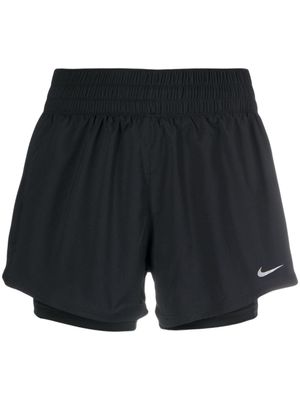 Nike short superposé à logo imprimé - Noir