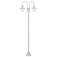 VidaXL Paalverlichting tuin E27 220 cm aluminium wit 2-delig