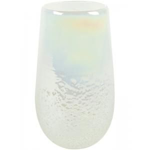 High Vase Ivy Vulcan Pearl White transparante hoge glazen vaas 18x30 cm