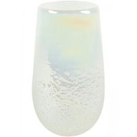 High Vase Ivy Vulcan Pearl White transparante hoge glazen vaas 18x30 cm - thumbnail
