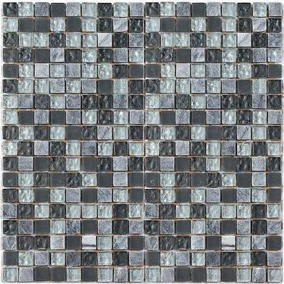 Mozaïek tegels Lagos grijs zwart mix 30x30 - Vierkant Wand en vloer Glas