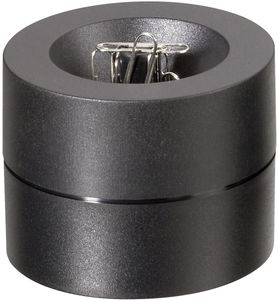 MAUL papercliphouder Pro ECO magnetisch, Ø7.3x6cm, 85% gerecycled kunststof zwart