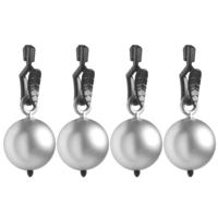 Tafelkleedgewichtjes - zilveren kogels/ballen - 4x stuks - 3.5 cm