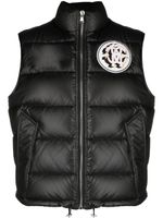 Roberto Cavalli gilet matelassé à patch logo - Noir