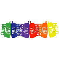 Telefoons thema feestslinger - papier - 300 cm - multi kleuren   -