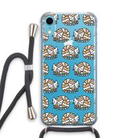 Slapende poes: iPhone XR Transparant Hoesje met koord