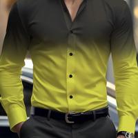 Bon&Bon Homme Men's Red Ombre Long Sleeve Shirt | Regular Fit Multicolor-3 / S