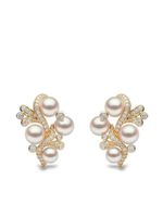 Yoko London boucles d'oreilles pendantes en or 18 ct serties de diamants et perles - thumbnail